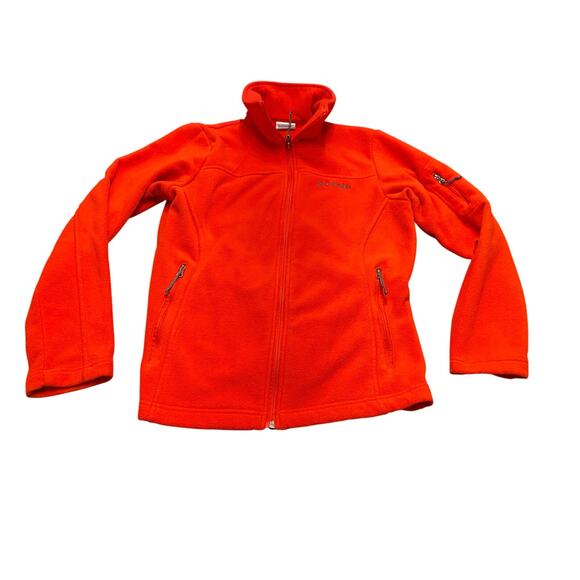 Columbia Red Full Zip Fleece Jacket Women’s Small Gorpcore Cozy Hiking Camping - Picture 1 of 7